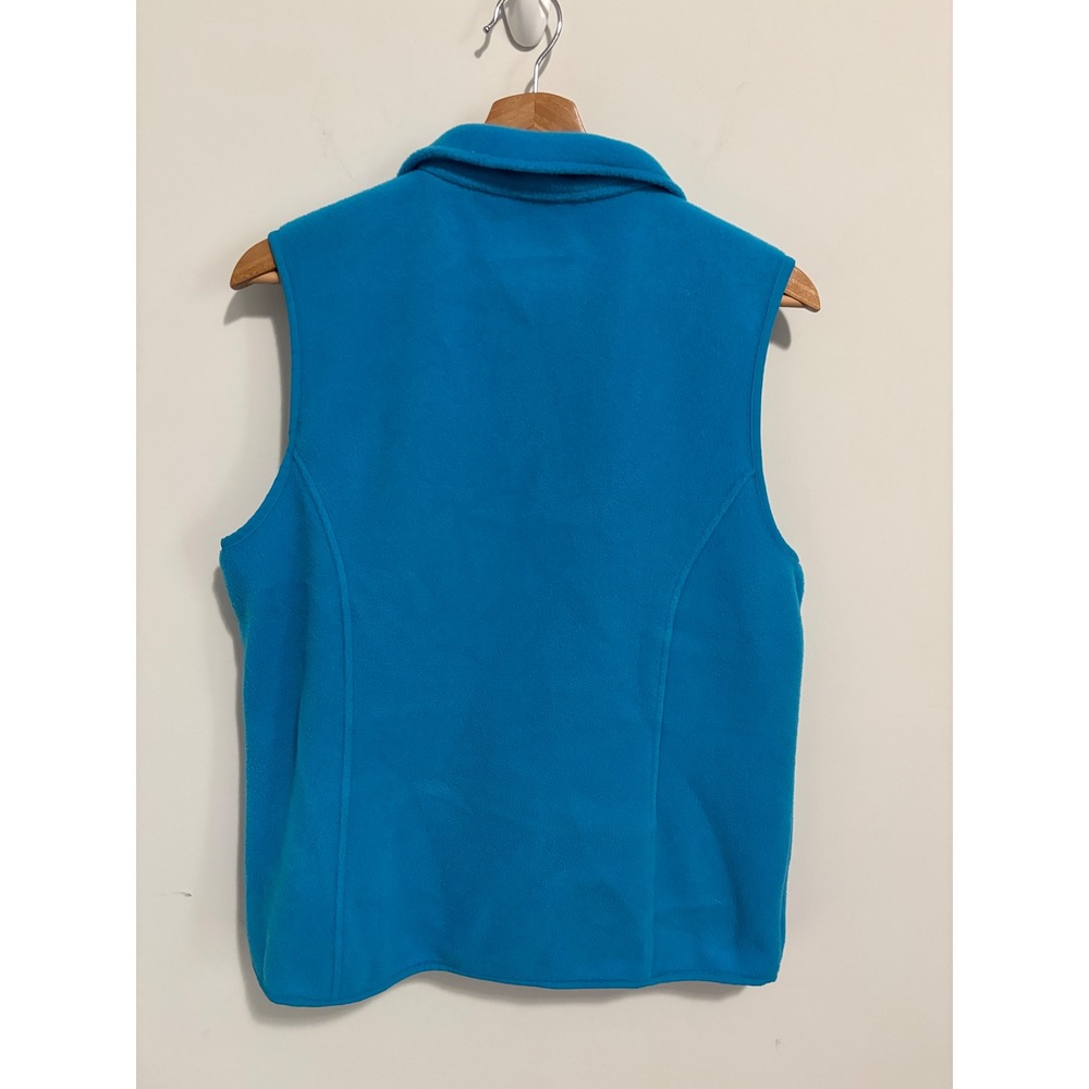 LL Bean Womens Polartec small Fleece Vest Cyan Blue Full Zip gorpcore - Picture 2 of 8